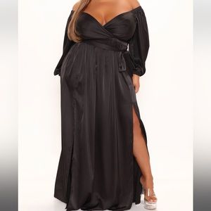 Fashion Nova Satin Maxi Dress